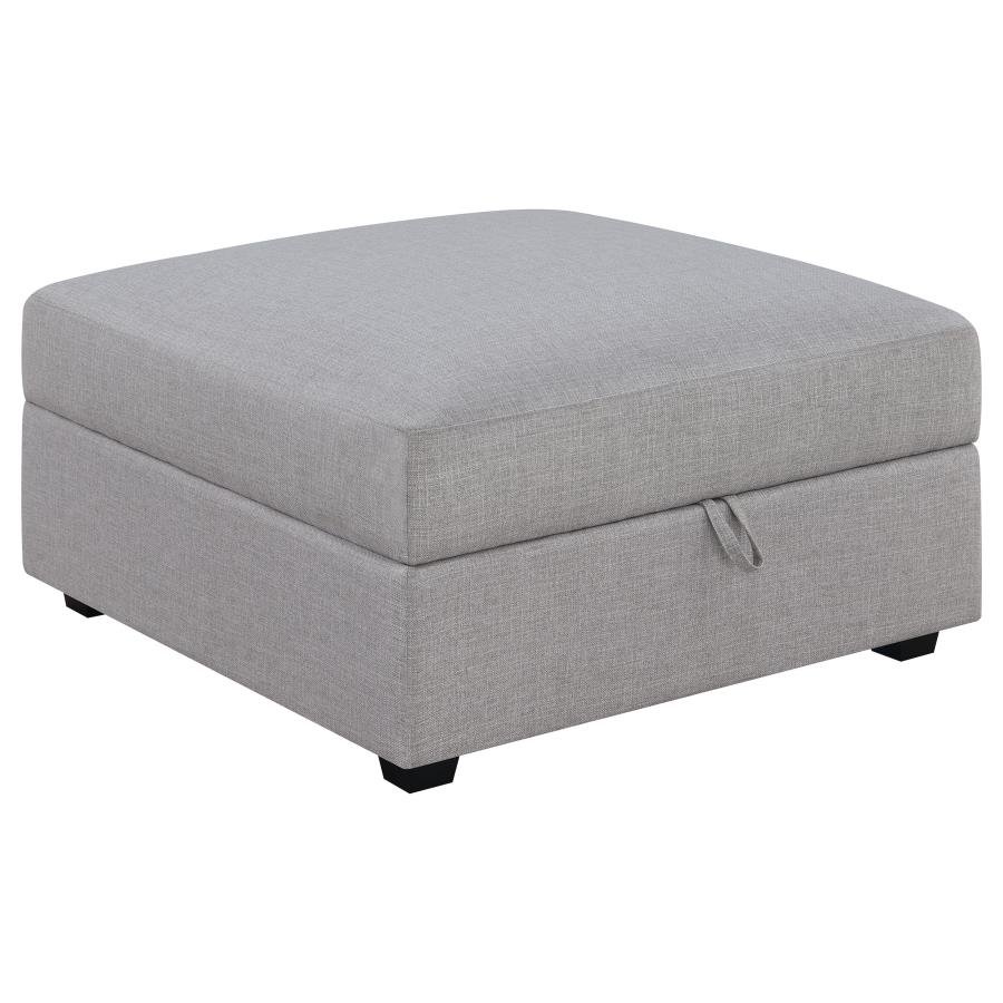 551513_02x900.jpg CAMBRIA SQUARE UPHOLSTERED STORAGE OTTOMAN GREY - Image 1