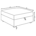 CAMBRIA SQUARE UPHOLSTERED STORAGE OTTOMAN GREY - Image 6