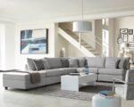 CAMBRIA SQUARE UPHOLSTERED STORAGE OTTOMAN GREY - Image 7