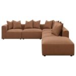 JENNIFER 6-PIECE UPHOLSTERED MODULAR SECTIONAL TERRACOTTA - Image 4