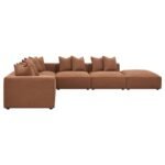 JENNIFER 6-PIECE UPHOLSTERED MODULAR SECTIONAL TERRACOTTA - Image 6