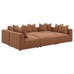 JENNIFER 6-PIECE UPHOLSTERED MODULAR SECTIONAL TERRACOTTA - Image 7
