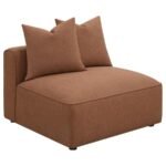 JENNIFER UPHOLSTERED ARMLESS CHAIR TERRACOTTA