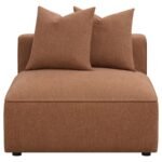JENNIFER UPHOLSTERED ARMLESS CHAIR TERRACOTTA - Image 3