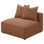 JENNIFER UPHOLSTERED ARMLESS CHAIR TERRACOTTA - Image 4
