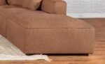 JENNIFER SQUARE UPHOLSTERED OTTOMAN TERRACOTTA - Image 2