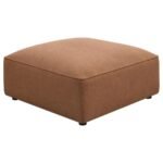 JENNIFER SQUARE UPHOLSTERED OTTOMAN TERRACOTTA