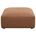 JENNIFER SQUARE UPHOLSTERED OTTOMAN TERRACOTTA - Image 3