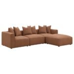 JENNIFER SQUARE UPHOLSTERED OTTOMAN TERRACOTTA - Image 6