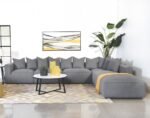 JENNIFER 6-PIECE UPHOLSTERED MODULAR SECTIONAL GREY
