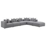 JENNIFER 6-PIECE UPHOLSTERED MODULAR SECTIONAL GREY - Image 2