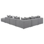 JENNIFER 6-PIECE UPHOLSTERED MODULAR SECTIONAL GREY - Image 4