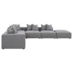 JENNIFER 6-PIECE UPHOLSTERED MODULAR SECTIONAL GREY - Image 5