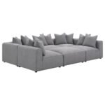 JENNIFER 6-PIECE UPHOLSTERED MODULAR SECTIONAL GREY - Image 6