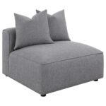 JENNIFER 6-PIECE UPHOLSTERED MODULAR SECTIONAL GREY - Image 7