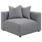 JENNIFER 6-PIECE UPHOLSTERED MODULAR SECTIONAL GREY - Image 11