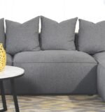JENNIFER UPHOLSTERED ARMLESS CHAIR GREY - Image 2