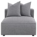 JENNIFER UPHOLSTERED ARMLESS CHAIR GREY - Image 3