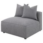 JENNIFER UPHOLSTERED ARMLESS CHAIR GREY - Image 4