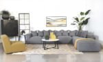 JENNIFER UPHOLSTERED ARMLESS CHAIR GREY - Image 15