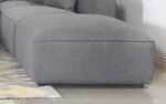 JENNIFER SQUARE UPHOLSTERED OTTOMAN GREY - Image 2