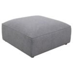 JENNIFER SQUARE UPHOLSTERED OTTOMAN GREY