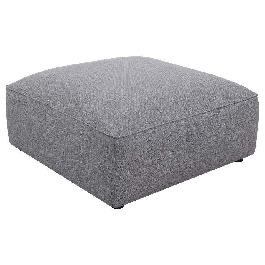 551596_01x900.jpg JENNIFER SQUARE UPHOLSTERED OTTOMAN GREY - Image 1