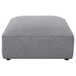 JENNIFER SQUARE UPHOLSTERED OTTOMAN GREY - Image 3