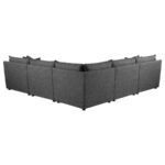 SASHA 5-PIECE UPHOLSTERED MODULAR SECTIONAL BARELY BLACK - Image 5