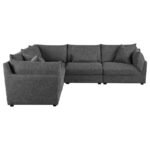 SASHA 5-PIECE UPHOLSTERED MODULAR SECTIONAL BARELY BLACK - Image 6