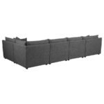 SASHA 5-PIECE UPHOLSTERED MODULAR SECTIONAL BARELY BLACK - Image 9