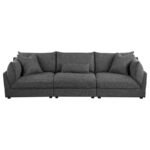 SASHA 3-PIECE UPHOLSTERED SOFA BARELY BLACK - Image 3