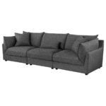 SASHA 3-PIECE UPHOLSTERED SOFA BARELY BLACK - Image 4