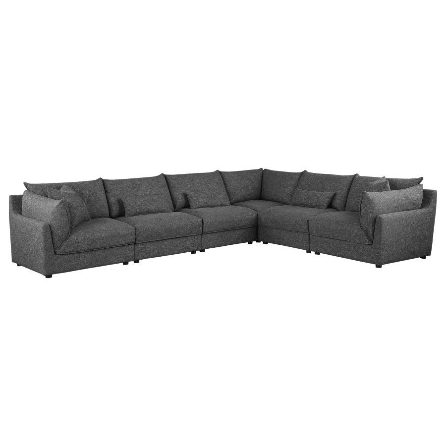 551681-SET_01x900.jpg SASHA 6-PIECE UPHOLSTERED MODULAR SECTIONAL BARELY BLACK - Image 1