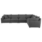 SASHA 6-PIECE UPHOLSTERED MODULAR SECTIONAL BARELY BLACK - Image 2