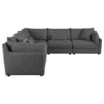 SASHA 6-PIECE UPHOLSTERED MODULAR SECTIONAL BARELY BLACK - Image 4