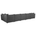 SASHA 6-PIECE UPHOLSTERED MODULAR SECTIONAL BARELY BLACK - Image 7