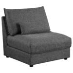 SASHA 6-PIECE UPHOLSTERED MODULAR SECTIONAL BARELY BLACK - Image 11