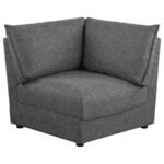 SASHA 6-PIECE UPHOLSTERED MODULAR SECTIONAL BARELY BLACK - Image 13