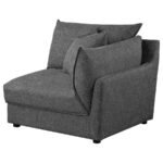 SASHA 6-PIECE UPHOLSTERED MODULAR SECTIONAL BARELY BLACK - Image 15