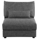 SASHA UPHOLSTERED ARMLESS CHAIR BARELY BLACK - Image 3
