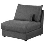 SASHA UPHOLSTERED ARMLESS CHAIR BARELY BLACK - Image 4