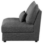 SASHA UPHOLSTERED ARMLESS CHAIR BARELY BLACK - Image 5
