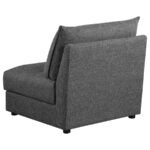 SASHA UPHOLSTERED ARMLESS CHAIR BARELY BLACK - Image 6