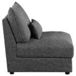 SASHA UPHOLSTERED ARMLESS CHAIR BARELY BLACK - Image 8