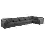 SASHA UPHOLSTERED ARMLESS CHAIR BARELY BLACK - Image 9