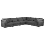 SASHA UPHOLSTERED ARMLESS CHAIR BARELY BLACK - Image 10