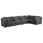 SASHA UPHOLSTERED ARMLESS CHAIR BARELY BLACK - Image 11