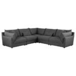 SASHA UPHOLSTERED ARMLESS CHAIR BARELY BLACK - Image 12