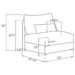 SASHA UPHOLSTERED ARMLESS CHAIR BARELY BLACK - Image 15